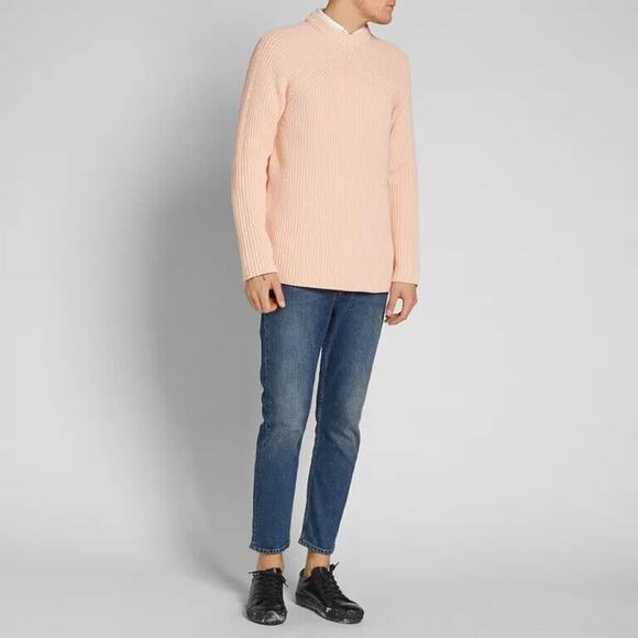 Acne Studios Katan Heavy Rib Knit Sweater Jumper Pale Dusty Pink Men's Size XS - Picture 2 of 10